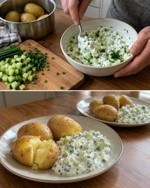 Pellkartoffeln mit Gurkenquark: schlicht und frisch