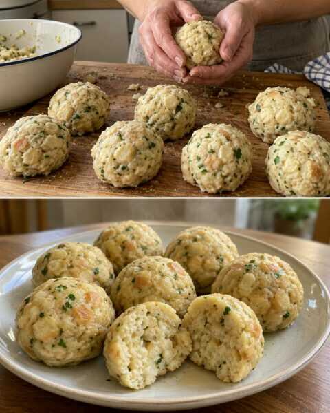 Lockere Semmelknödel aus Brötchen vom Vortag