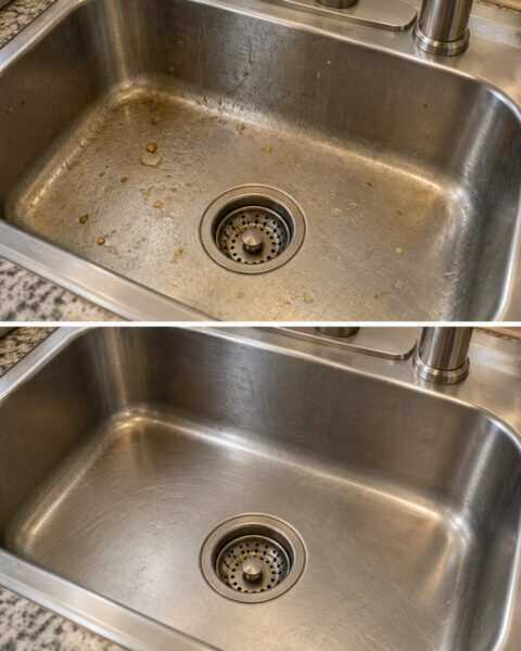 Fettspuren in der Edelstahlspüle? So wird das Becken wieder sauber