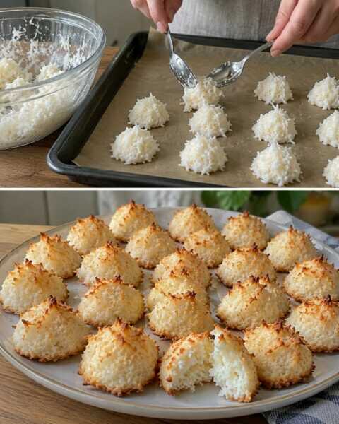 Kokosmakronen mit goldenen Spitzen