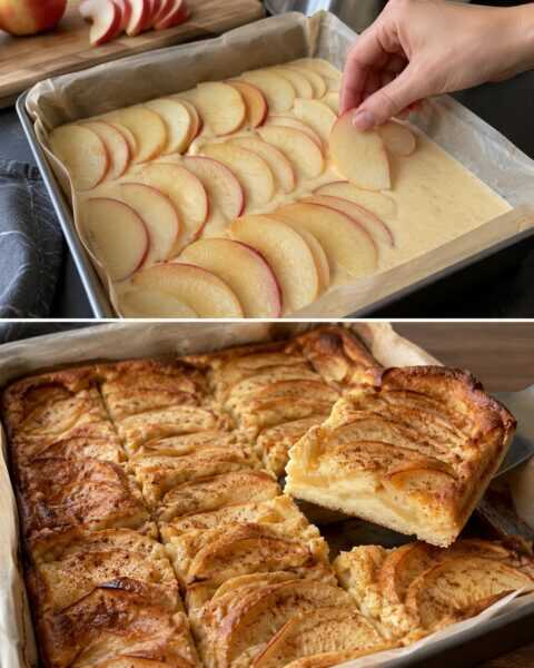 Ofenpfannkuchen mit zarten Apfelscheiben